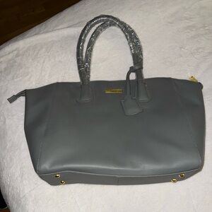 Joy & Iman Gray Tote with Gold Hardware